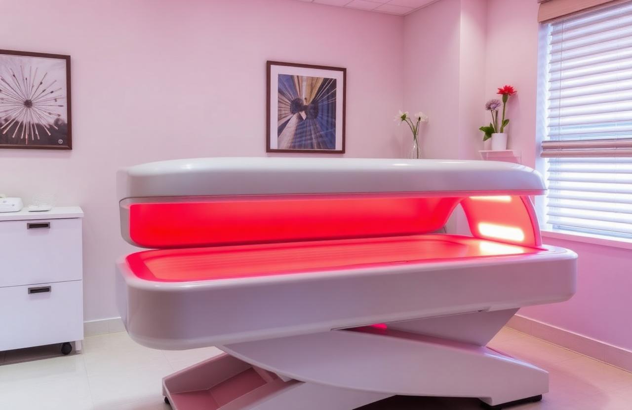 Red light therapy session in North Denver wellness clinic