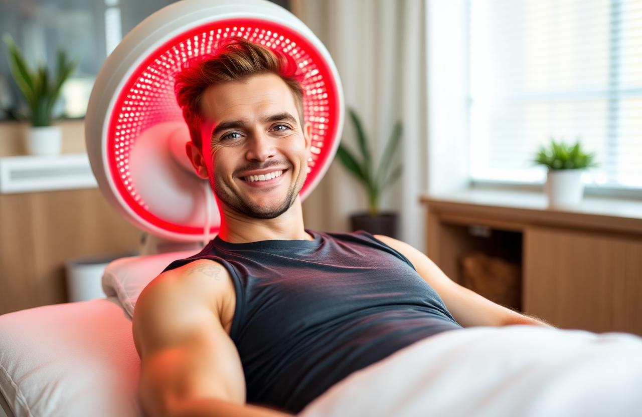 Recovery therapy client after HBOT and red light therapy in North Denver