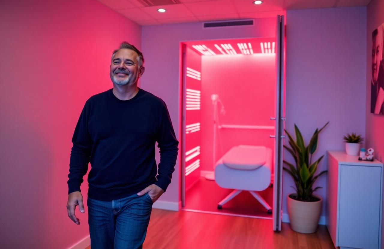 Client after red light therapy appointment in North Denver